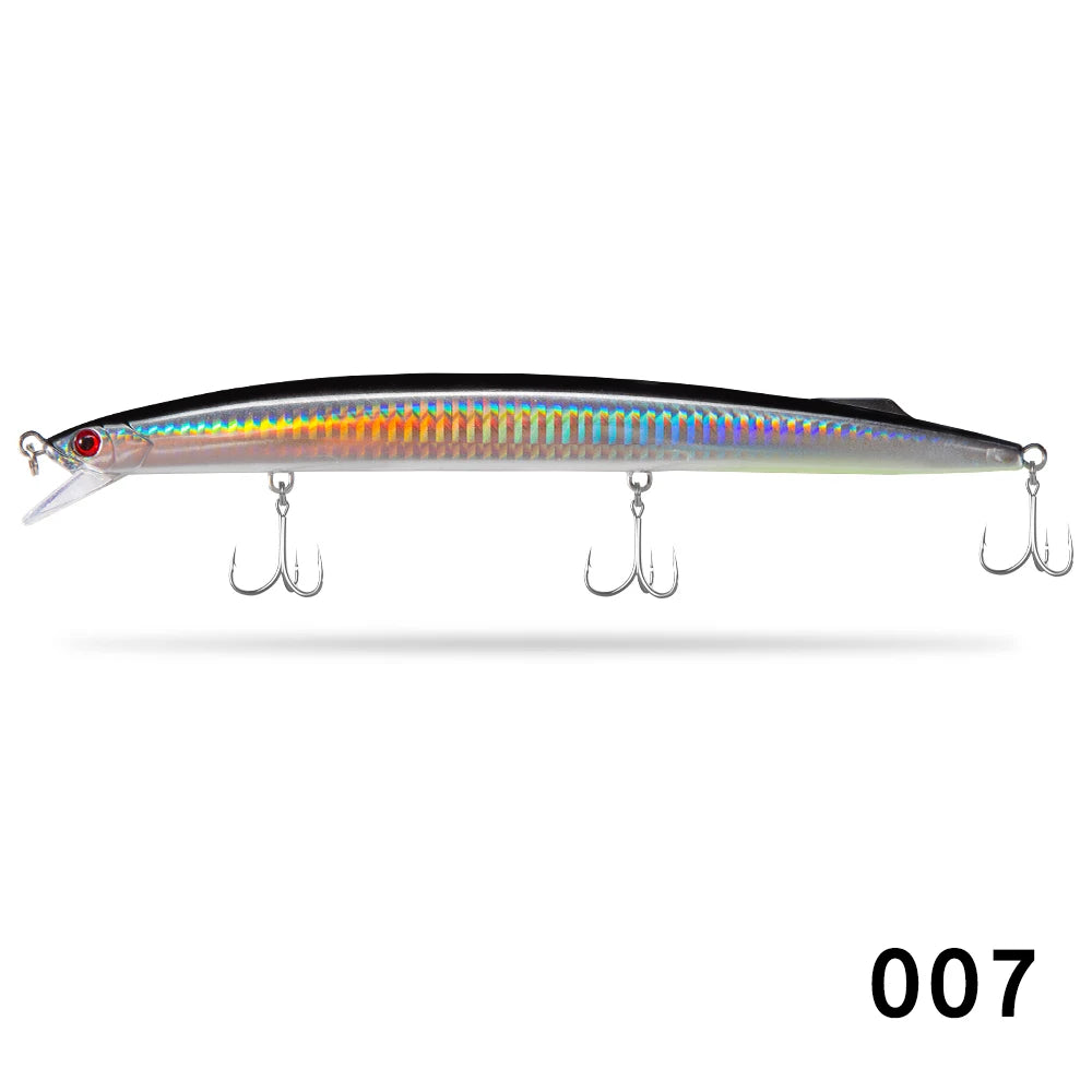 D1 Sea Fishing Minnow Lure 190mm 36g Trolling Sinking Depth 0.6-0.9m Long Jerkbait Saltwater Wobblers For Seabass Tuna Barracuda