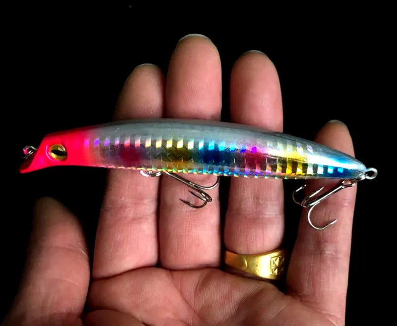 Seawater Fishing Dive Minnow 0.2-0.5m Artificial Lures Hard Bait 10.5cm 12cm  Bass Lure Laser Bright