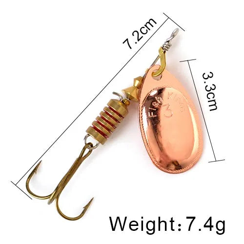 NGB Spinner Bait 3.9g 4.6g 7.4g 10.8g 15g Rotating Spinners Spoon Lures pike Metal With Treble Hooks Fishing Lure