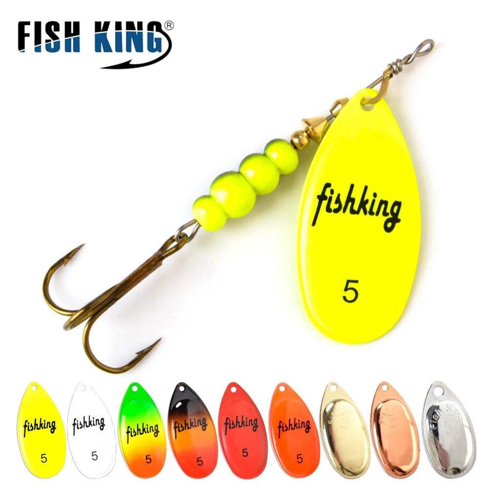 NGB Spinner Bait 3.9g 4.6g 7.4g 10.8g 15g Rotating Spinners Spoon Lures pike Metal With Treble Hooks Fishing Lure