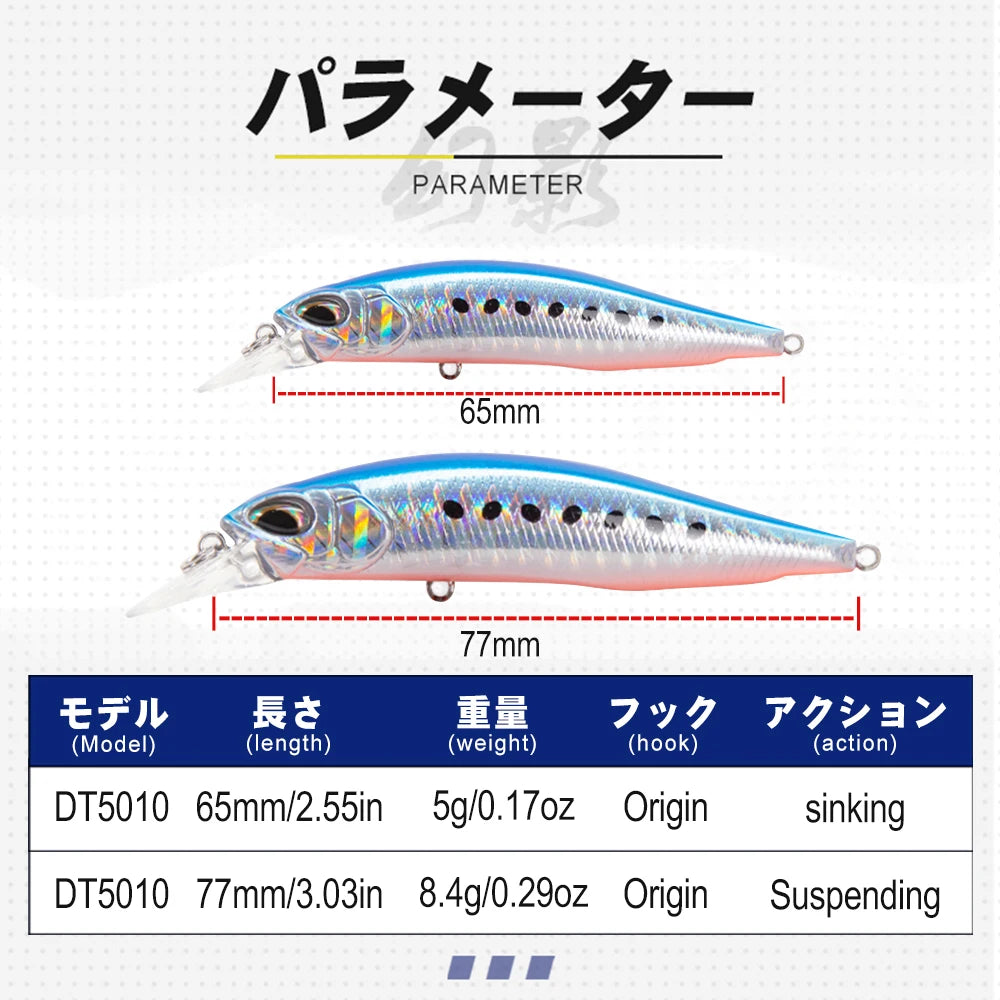 D1 Realis Minnow Fishing Lures Artificial Wobblers 77F&8.5g 65S&5g Hard Bait Jerkbait Depth 0.8-1.5m 2020 Fishing Tackle
