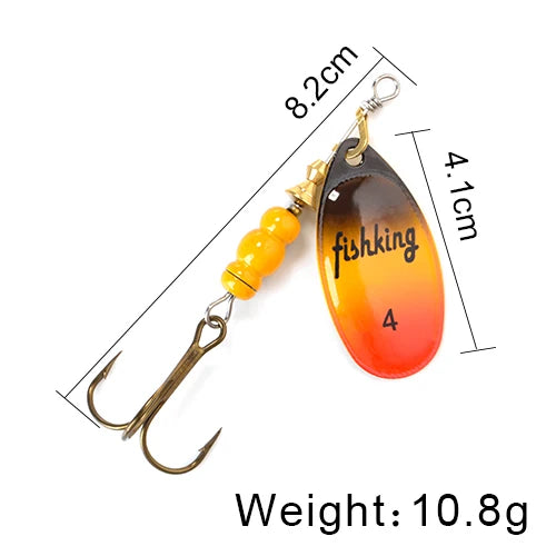 NGB Spinner Bait 3.9g 4.6g 7.4g 10.8g 15g Rotating Spinners Spoon Lures pike Metal With Treble Hooks Fishing Lure