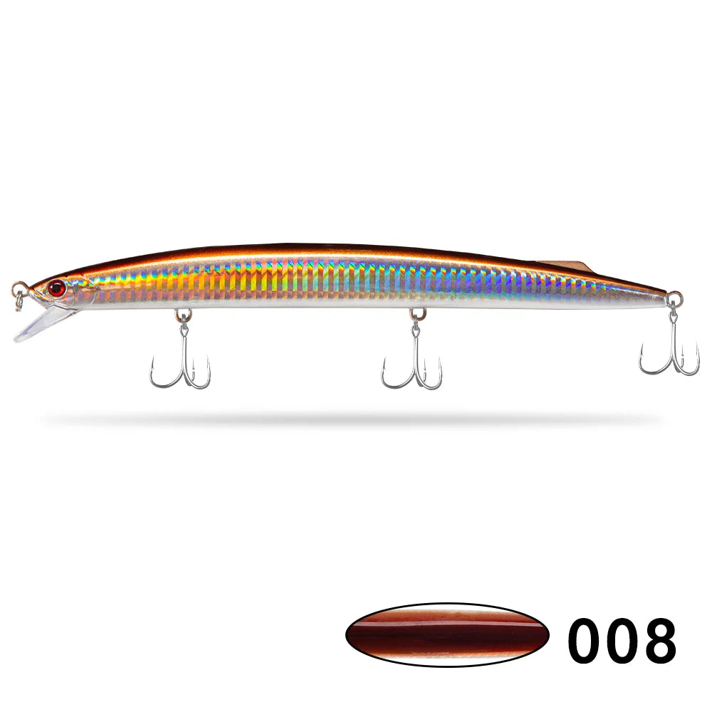 D1 Sea Fishing Minnow Lure 190mm 36g Trolling Sinking Depth 0.6-0.9m Long Jerkbait Saltwater Wobblers For Seabass Tuna Barracuda