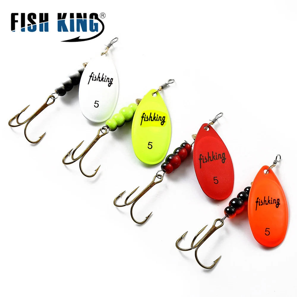 NGB Spinner Bait 3.9g 4.6g 7.4g 10.8g 15g Rotating Spinners Spoon Lures pike Metal With Treble Hooks Fishing Lure