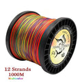 12 Strands Braided Fishing Line 300mm 500m PE Multifilament Multicolor Line Super Strong Japan Fish Line Saltwater Fishing Wire