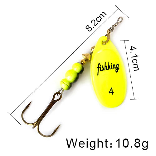 NGB Spinner Bait 3.9g 4.6g 7.4g 10.8g 15g Rotating Spinners Spoon Lures pike Metal With Treble Hooks Fishing Lure