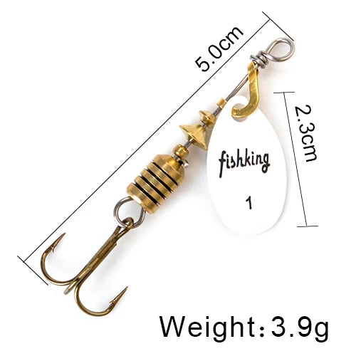 NGB Spinner Bait 3.9g 4.6g 7.4g 10.8g 15g Rotating Spinners Spoon Lures pike Metal With Treble Hooks Fishing Lure