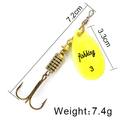 NGB Spinner Bait 3.9g 4.6g 7.4g 10.8g 15g Rotating Spinners Spoon Lures pike Metal With Treble Hooks Fishing Lure