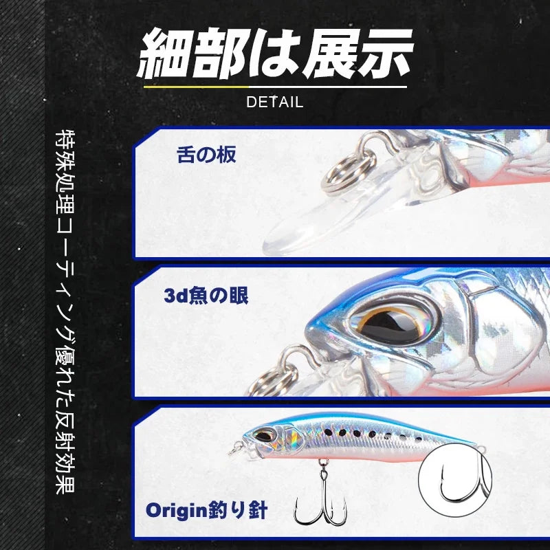 D1 Realis Minnow Fishing Lures Artificial Wobblers 77F&8.5g 65S&5g Hard Bait Jerkbait Depth 0.8-1.5m 2020 Fishing Tackle