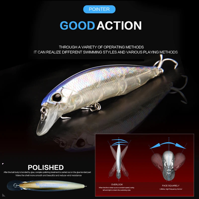 BEARKING Hot Sales Minnow 10cm 14.5g Fishing Lures Depth0.8-1.5m Hard Bait 30color For Choose Minnow Quality Professional Minnow