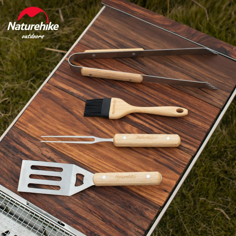Naturehike-Outdoor BBQ Tools Set, Picnic Barbecue, Oil Brush, Food Tongs, Multifunction Grill Tools, Kitchen Cooking Accessory