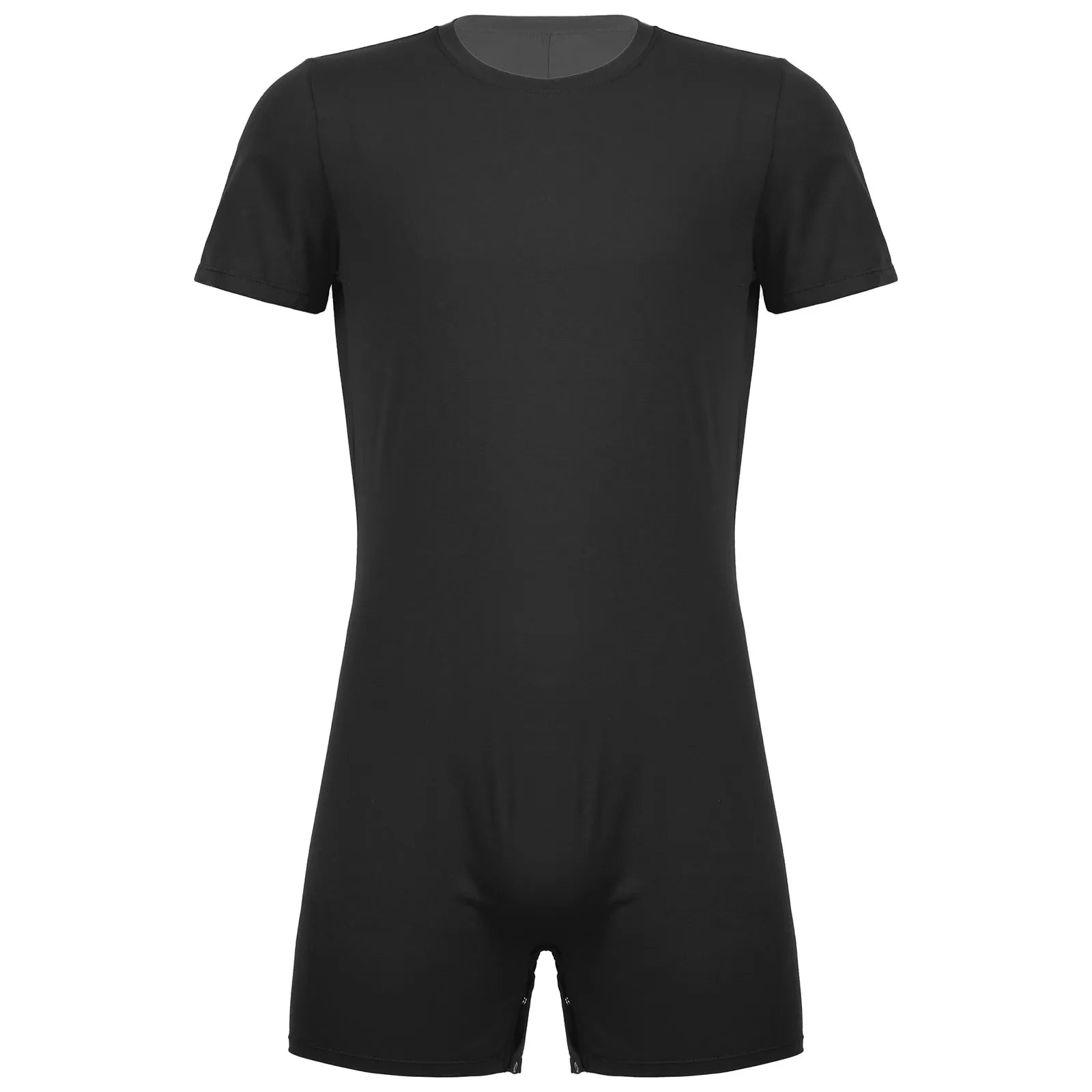 Mens Swimsuit Round Neck Short Sleeve Jumpsuit Swimwear Casual Invisible Zipper One-pieces Rompers Playsuits Summer Sportswear