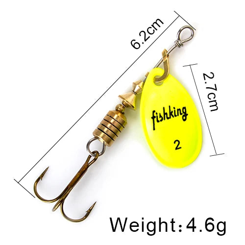 NGB Spinner Bait 3.9g 4.6g 7.4g 10.8g 15g Rotating Spinners Spoon Lures pike Metal With Treble Hooks Fishing Lure