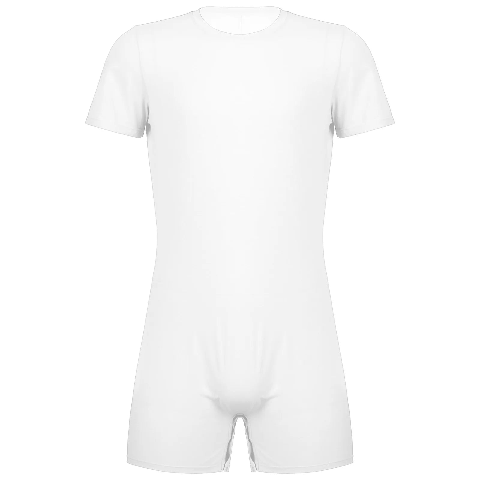 Mens Swimsuit Round Neck Short Sleeve Jumpsuit Swimwear Casual Invisible Zipper One-pieces Rompers Playsuits Summer Sportswear