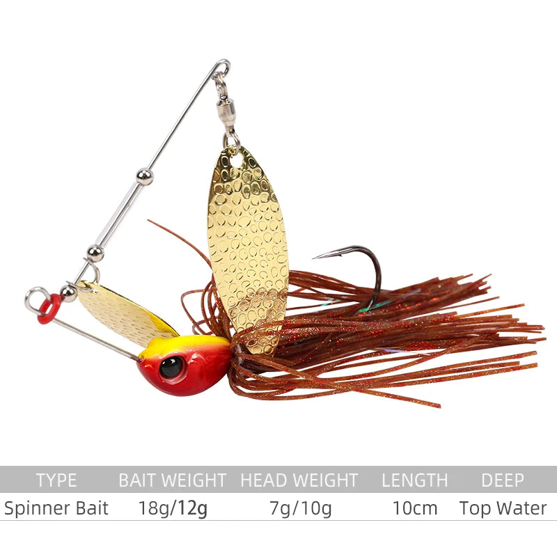 TSURINOYA Spinner Bait Buzzbait Metal Spoon Jig Fishing Lure brand 7g 10g Brass Swimbait Bass 1PCS