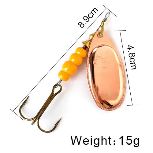 NGB Spinner Bait 3.9g 4.6g 7.4g 10.8g 15g Rotating Spinners Spoon Lures pike Metal With Treble Hooks Fishing Lure