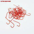 100pcs Fishing Hook Series 1#-8# Barbed Fishhook High Carbon Steel Red Gold Fishhooks Bent Baitholder Ringed Carp Hook Tackle