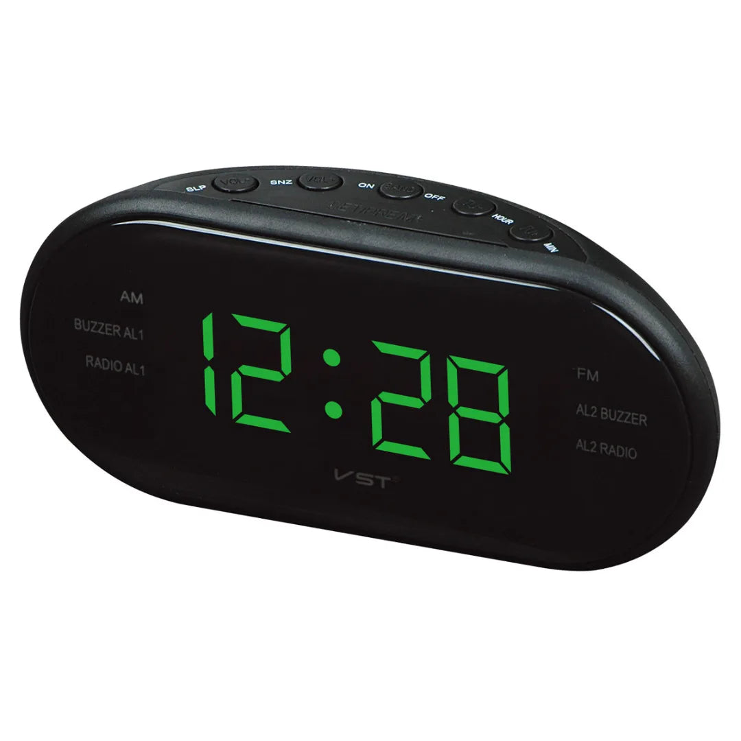 LED Digital Alarm Clock AM/FM Radio with Dual Alarms Sleep & Snooze Function Outlet Powered Big Digit Display for Bedroom
