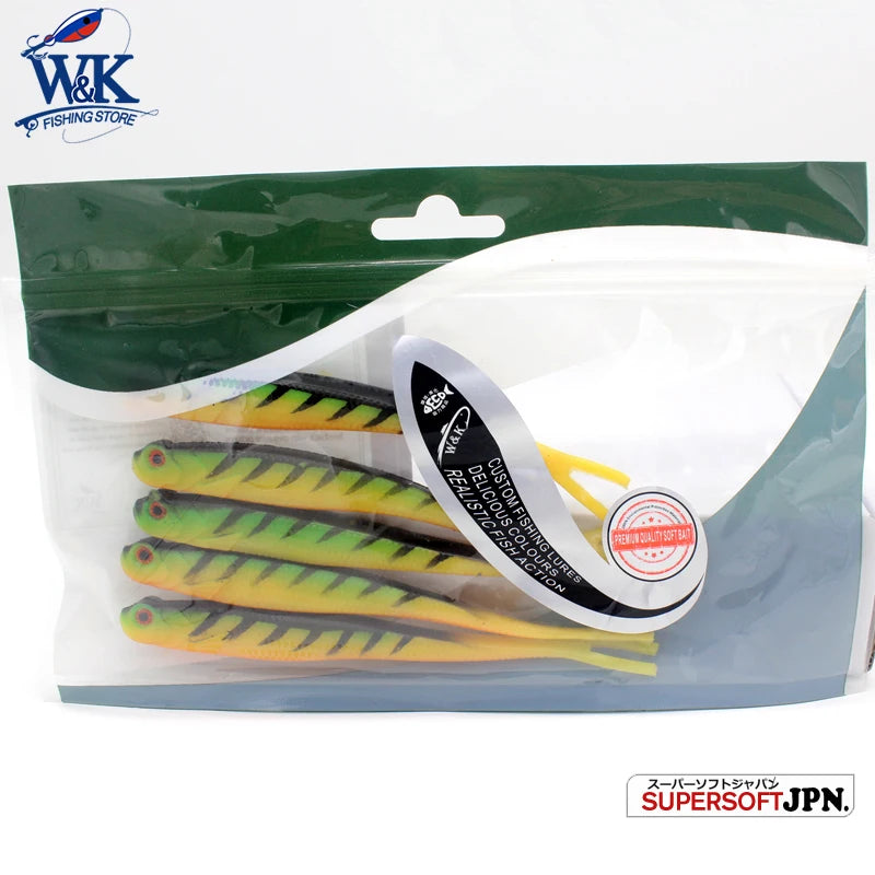 Fishing Tackle   13 cm Soft Fishing Lure   Drop Shot Rig Worm Bait  5 pcs pk  Pin Tail and Fork Tail Soft Bait