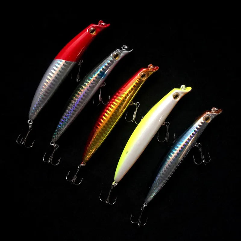 Seawater Fishing Dive Minnow 0.2-0.5m Artificial Lures Hard Bait 10.5cm 12cm  Bass Lure Laser Bright
