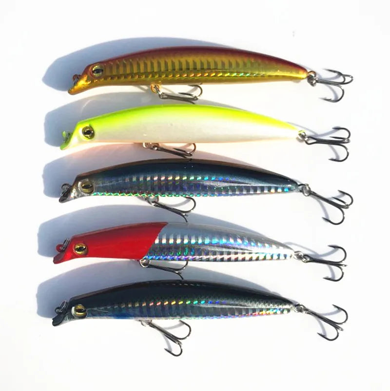 Seawater Fishing Dive Minnow 0.2-0.5m Artificial Lures Hard Bait 10.5cm 12cm  Bass Lure Laser Bright