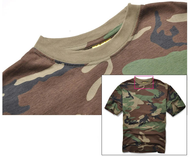 Summer Hunting Camouflage T-shirt Men Breathable Tactical Combat T Shirt Sport Camo Outdoor Multicam Tees
