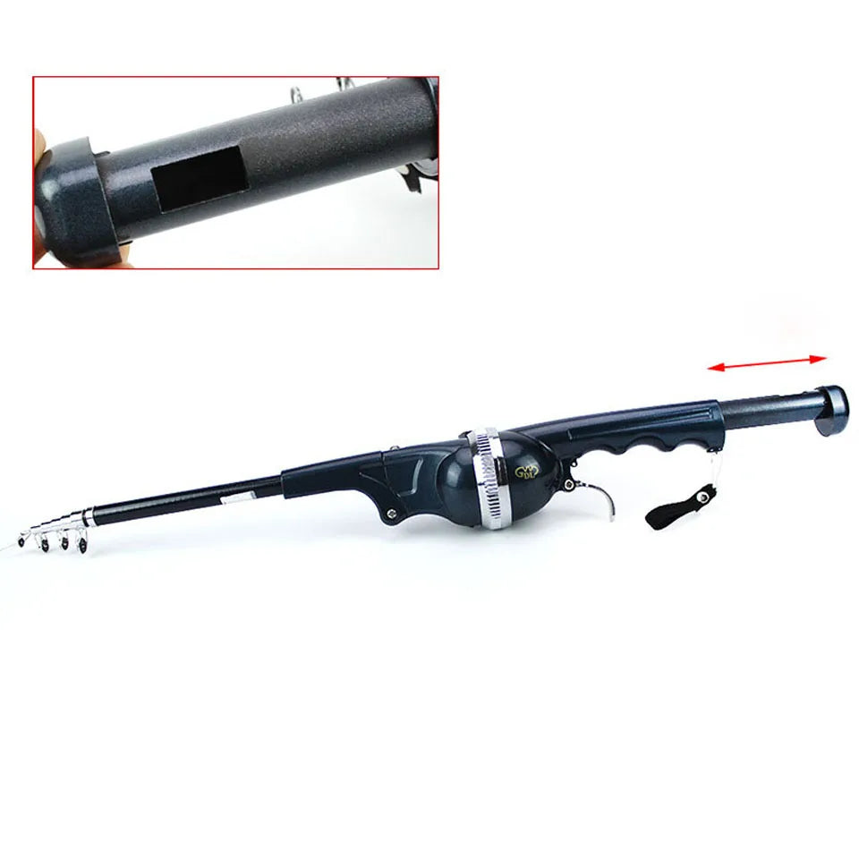 134CM Telescopic Mini Fishing Rod Folding Pole Fiberglass Reel Lure Fishing Spinning Rod Fish Tackle Set Line Tackle