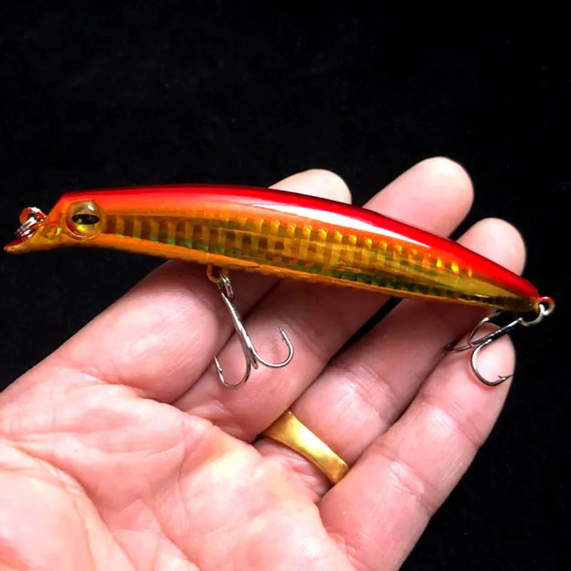 Seawater Fishing Dive Minnow 0.2-0.5m Artificial Lures Hard Bait 10.5cm 12cm  Bass Lure Laser Bright