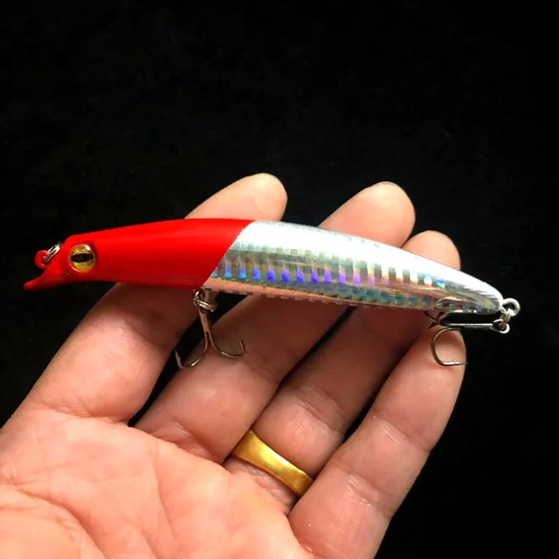 Seawater Fishing Dive Minnow 0.2-0.5m Artificial Lures Hard Bait 10.5cm 12cm  Bass Lure Laser Bright