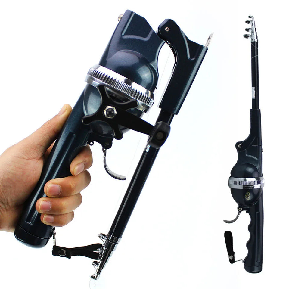 134CM Telescopic Mini Fishing Rod Folding Pole Fiberglass Reel Lure Fishing Spinning Rod Fish Tackle Set Line Tackle