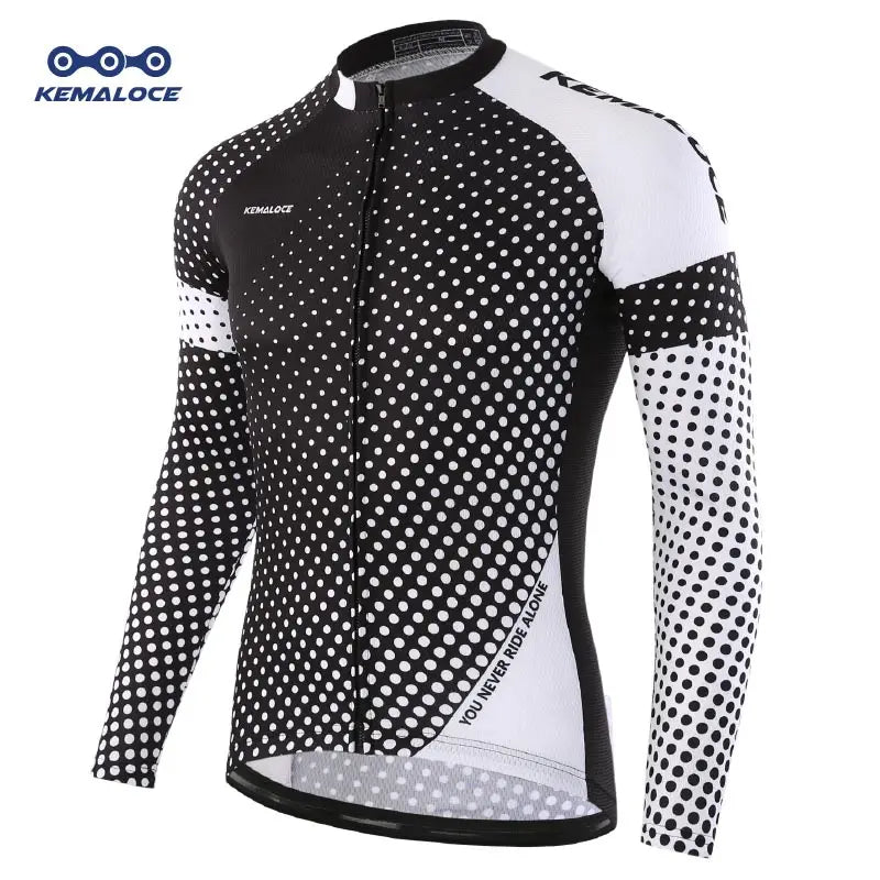 KEMALOCE Autumn Full Sleeves Cycling Jersey Wear Summer Men Bicycle Shirts Cheap Quick Dry Bike Jersey Sports Long Cycling Shirt