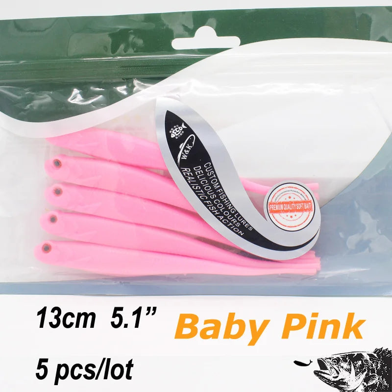 Fishing Tackle   13 cm Soft Fishing Lure   Drop Shot Rig Worm Bait  5 pcs pk  Pin Tail and Fork Tail Soft Bait