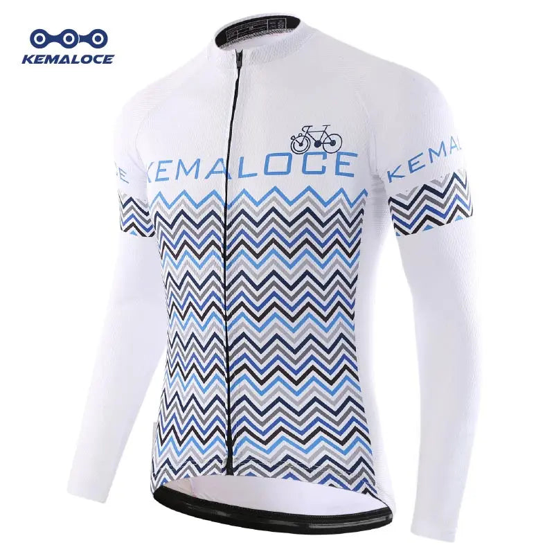 KEMALOCE Autumn Full Sleeves Cycling Jersey Wear Summer Men Bicycle Shirts Cheap Quick Dry Bike Jersey Sports Long Cycling Shirt