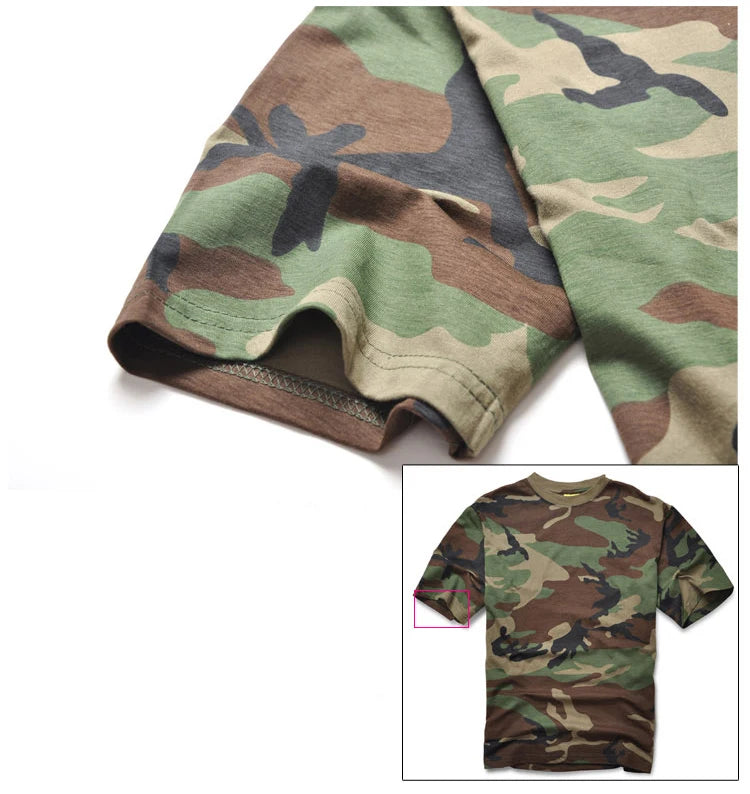 Summer Hunting Camouflage T-shirt Men Breathable Tactical Combat T Shirt Sport Camo Outdoor Multicam Tees