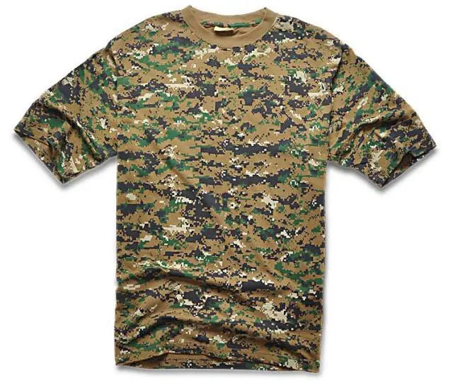 Summer Hunting Camouflage T-shirt Men Breathable Tactical Combat T Shirt Sport Camo Outdoor Multicam Tees