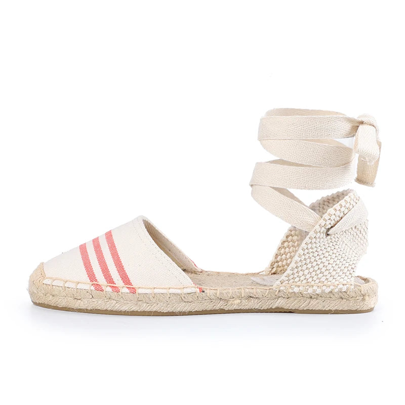 Sapatos Mulher Sandals Summer Womens Espadrilles Rubber Sole Flatform Cross-strap Casual Lace-up Gingham Fashion Flat With