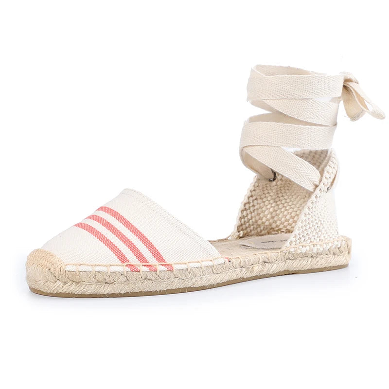Sapatos Mulher Sandals Summer Womens Espadrilles Rubber Sole Flatform Cross-strap Casual Lace-up Gingham Fashion Flat With