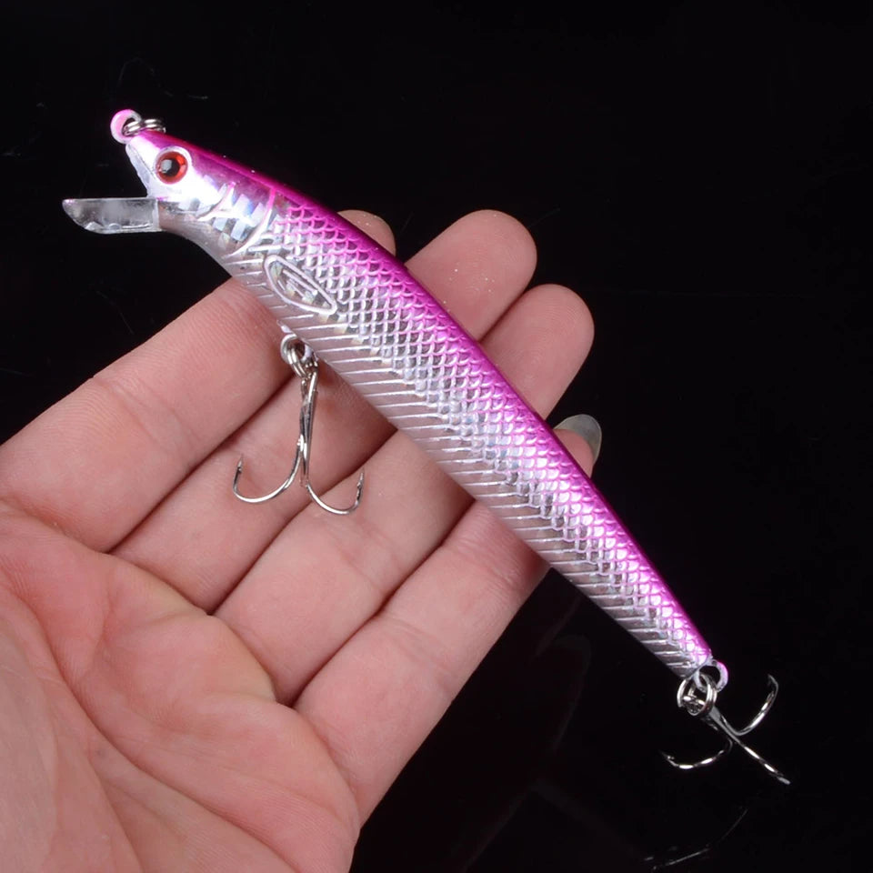 Hot Sale 11.5cm 12.8g Hard Minnow Fishing Lure Topwater Floating Wobblers Crankbait Bass Artificial Baits Pike Carp Lures Peche