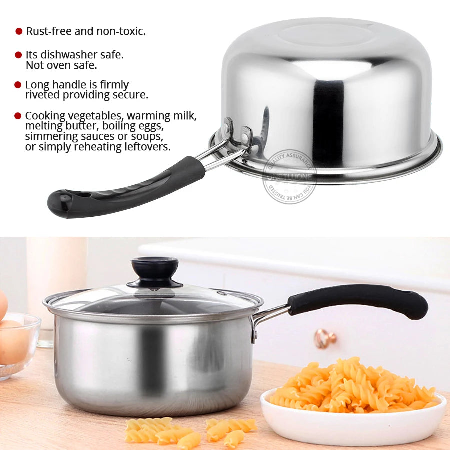 Stainless Steel Soup Pot Baby foods Pot Cookware Non-stick Pan Gas Induction Cooker Milk Pots Kitchen Tools