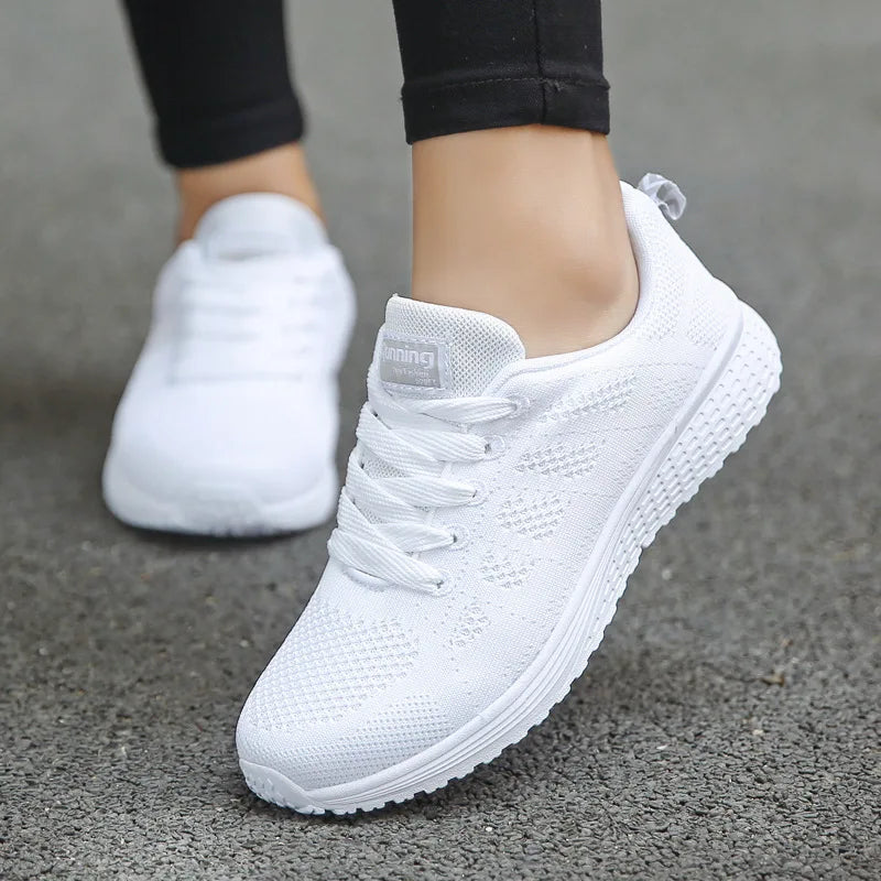 Women's Breathable Mesh Flat Walking Sneakers