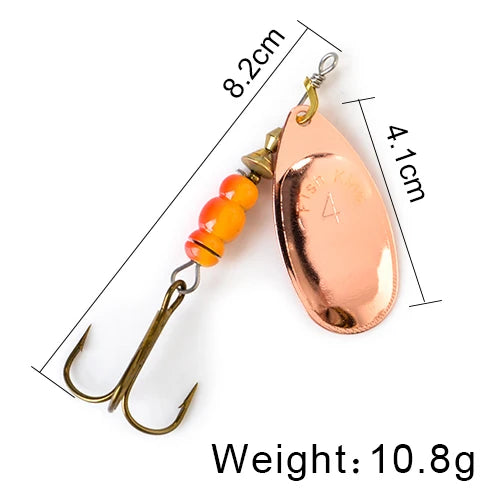 NGB Spinner Bait 3.9g 4.6g 7.4g 10.8g 15g Rotating Spinners Spoon Lures pike Metal With Treble Hooks Fishing Lure