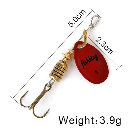 NGB Spinner Bait 3.9g 4.6g 7.4g 10.8g 15g Rotating Spinners Spoon Lures pike Metal With Treble Hooks Fishing Lure