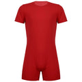 Mens Swimsuit Round Neck Short Sleeve Jumpsuit Swimwear Casual Invisible Zipper One-pieces Rompers Playsuits Summer Sportswear