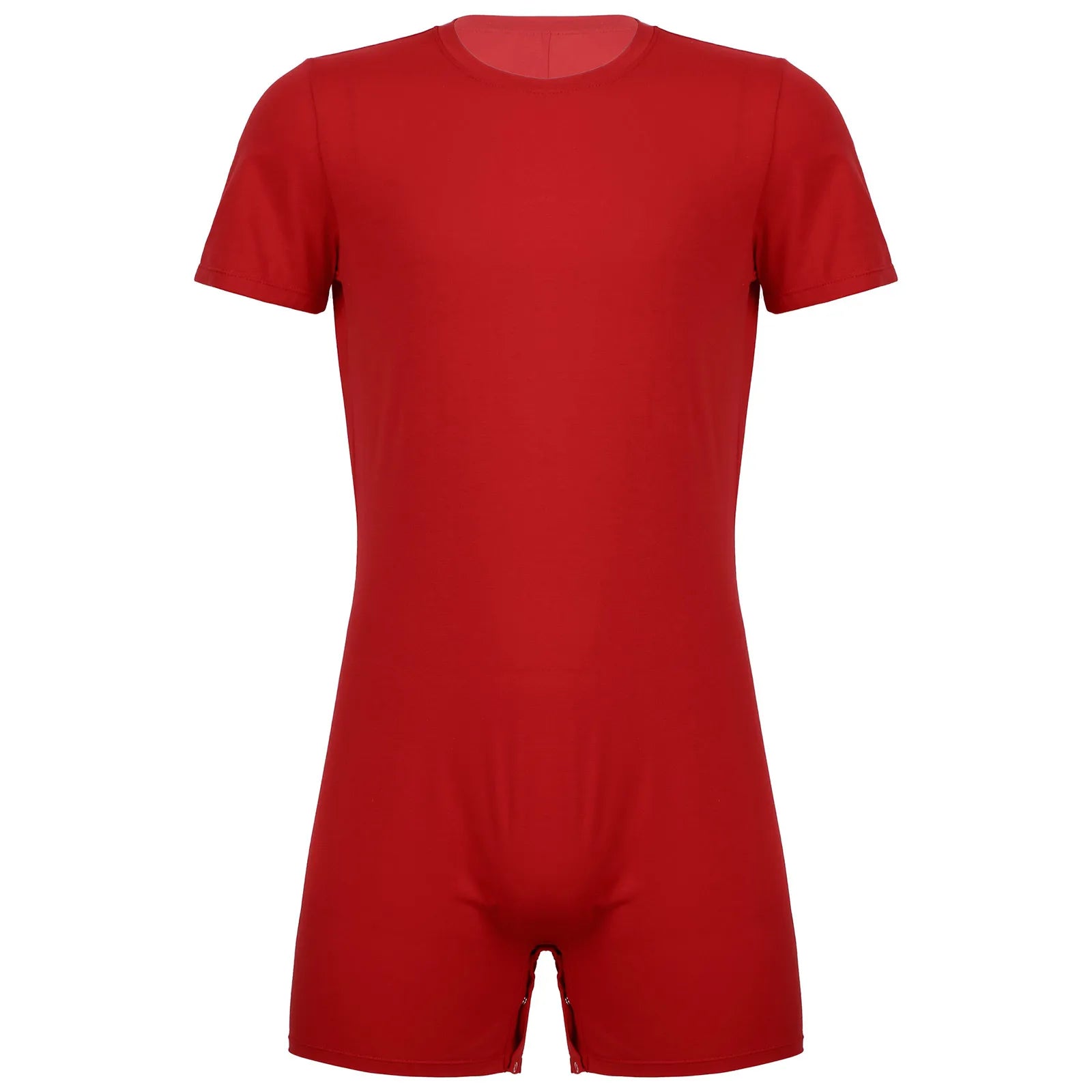 Mens Swimsuit Round Neck Short Sleeve Jumpsuit Swimwear Casual Invisible Zipper One-pieces Rompers Playsuits Summer Sportswear