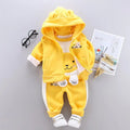 Boys Girls Cartoon Clothing Suits Baby Plus Velvet Jacket+Hooded Vest+ Pants 3Pcs Sets Kids Toddler Winter Sports Clothes 0-4Y