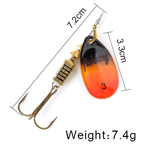 NGB Spinner Bait 3.9g 4.6g 7.4g 10.8g 15g Rotating Spinners Spoon Lures pike Metal With Treble Hooks Fishing Lure