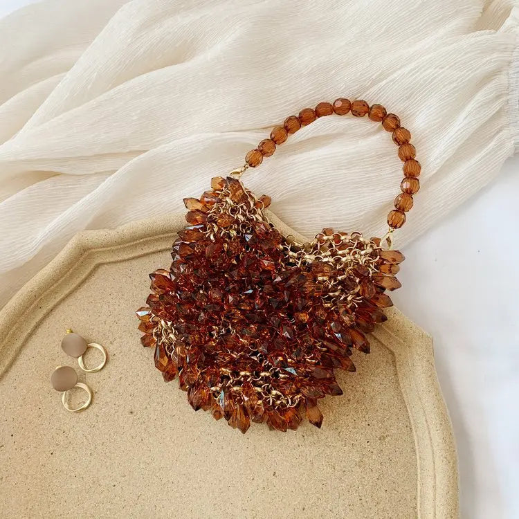 Beaded Handbag Sweet Bride's Handbag Fashion Dinner Bag Banquet Bag Women's Shoulder Bag