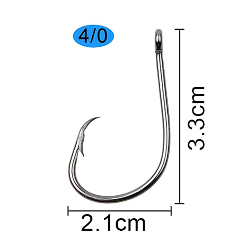 120Pcs Circle Fishing Hooks 1/0-9/0 Saltwater High Carbon Steel Fishhooks Jig Bait Rigs Catfish Octopus Barbed Hooks Tackle