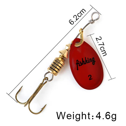 NGB Spinner Bait 3.9g 4.6g 7.4g 10.8g 15g Rotating Spinners Spoon Lures pike Metal With Treble Hooks Fishing Lure