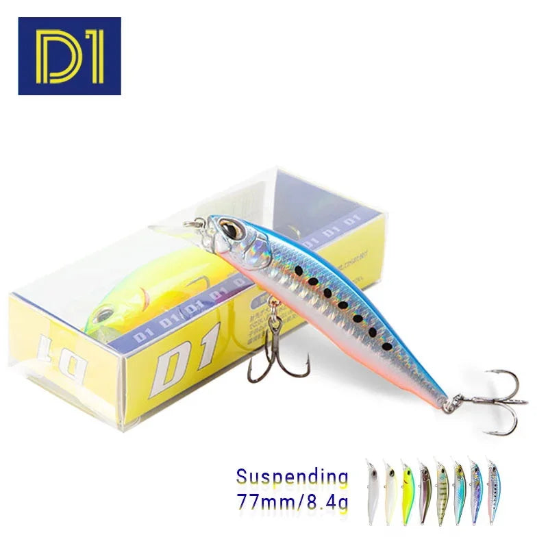 D1 Realis Minnow Fishing Lures Artificial Wobblers 77F&8.5g 65S&5g Hard Bait Jerkbait Depth 0.8-1.5m 2020 Fishing Tackle